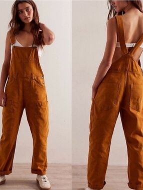We The Free Way Back Soft Denim Overalls Size M